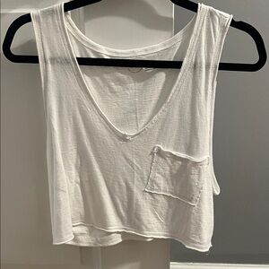 Aerie White Sleeveless Crop Top